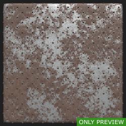 PBR substance material of rusty metal studded created in substance designer for graphic designers and game developers